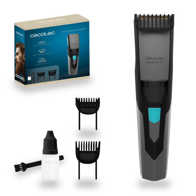 PrecisionCare Barber Barbiere a batteria con lame in acciaio inossidabile, pettine da 1 a 10 mm e un altro da 11 a 20 mm e un'autonomia di 1 ora di utilizzo.