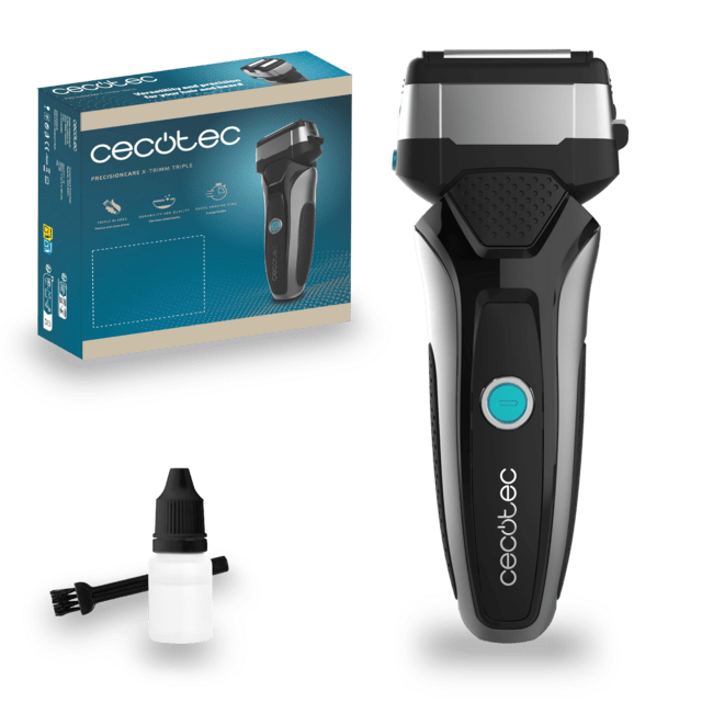 PrecisionCare X-Trimm Triple Rasoio a lamelle con tre lame in acciaio inossidabile, 60 minuti di autonomia e IPX6