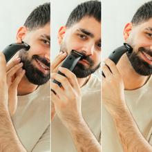 PrecisionCare OneShave Screen Rasoio per il viso con lame in acciaio inossidabile molto affilate, con 3 pettini (1/3/5 mm), base di appoggio, durata della batteria di 1,5 ore e resistenza IPX7.