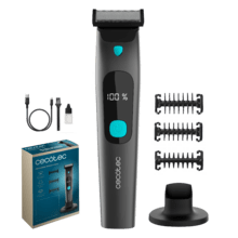 PrecisionCare OneShave Screen Rasuradora facial de gran afilado gracias a sus cuchillas de acero inoxidable, con 3 peines (1/3/5 mm), base de almacenamiento, autonomía de 1,5 horas y resistencia IPX7