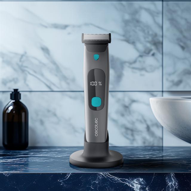 PrecisionCare OneShave Screen Rasuradora facial de gran afilado gracias a sus cuchillas de acero inoxidable, con 3 peines (1/3/5 mm), base de almacenamiento, autonomía de 1,5 horas y resistencia IPX7