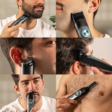 PrecisionCare Multigrooming Trimmer Multigrooming con 6 cabezales, con 5 peines en medidas de 3/6/9/12/15 mm, y 2 peines regulables de 1 a 10 mm y de 11 a 20 mm, un peine corporal y resistencia IPX7.