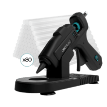 Perfect Fix 100 Pro Pistolet à colle thermofusible de 100 W avec base de protection anti-brûlures et 80 bâtonnets de colle.