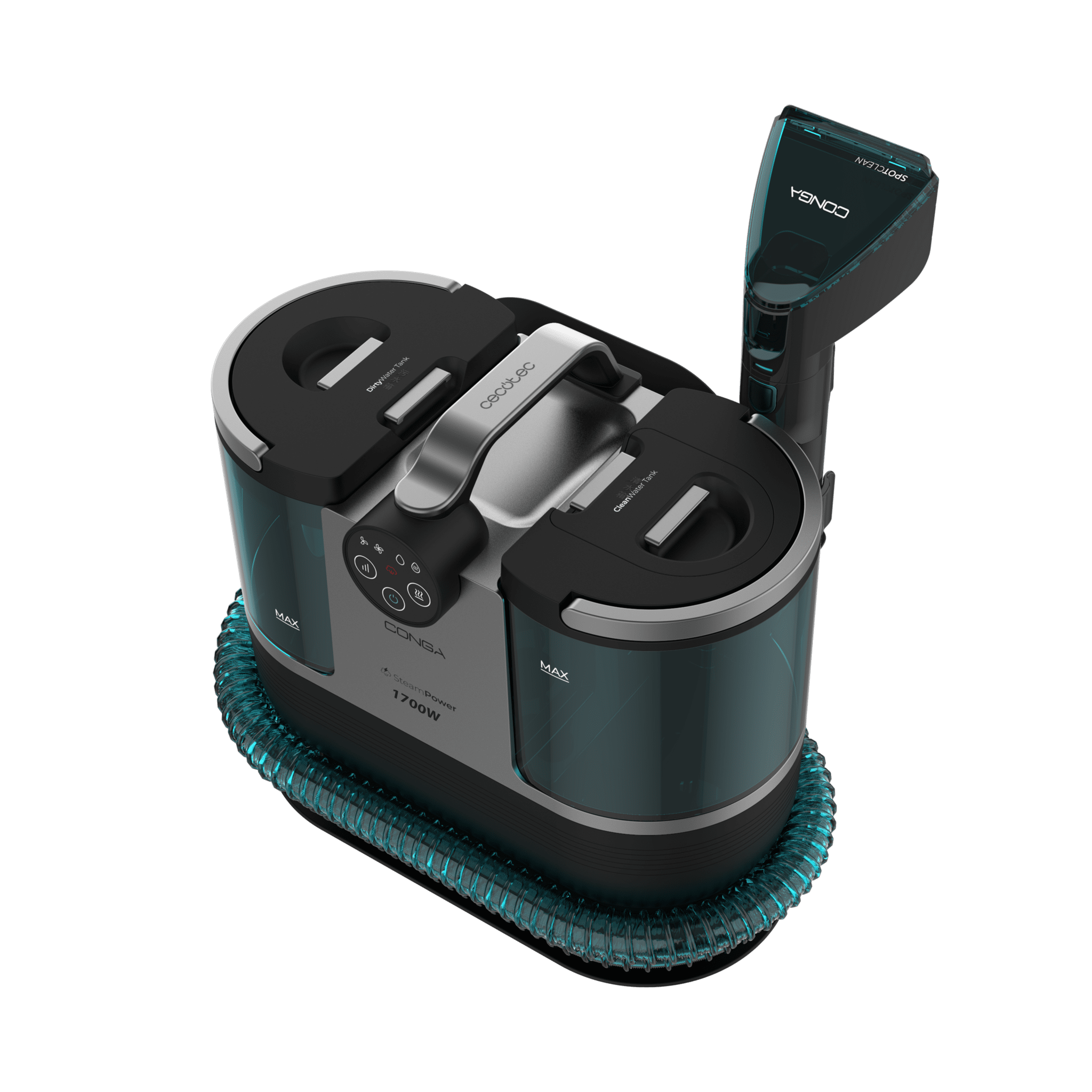Cecotec Conga 7000 Carpet&Spot Clean Steam XXL vista superior con doble depósito
