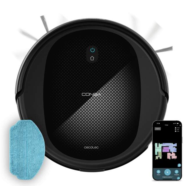 Robot Aspirador CECOTEC Conga M20 con app, mopa y cepillos laterales