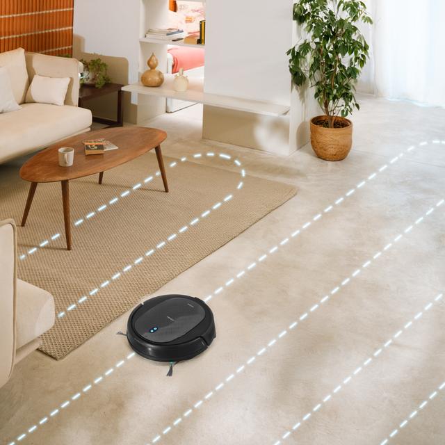 Robot Aspirador CECOTEC Conga M20 limpiando un salón con navegación ordenada