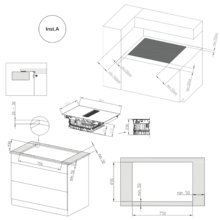 Bolero Squad IH 4800 TotalFlex80 Plaque à induction avec 2 foyers TotalFlex et hotte aspirante intégrée, puissance maximale de 7400 W, 15 niveaux avec fonction Booster, minuterie, indicateur de chaleur résiduelle, Kid Lock, arrêt automatique de sécurité, aspiration 630 m3/h, 3 vitesses d'aspiration avec fonction Booster, contrôle automatique de la hotte, filtres à charbon, classe A et Touch Slider Control.