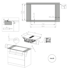 Bolero Squad IH 4800 TotalFlex80 Plaque à induction avec 2 foyers TotalFlex et hotte aspirante intégrée, puissance maximale de 7400 W, 15 niveaux avec fonction Booster, minuterie, indicateur de chaleur résiduelle, Kid Lock, arrêt automatique de sécurité, aspiration 630 m3/h, 3 vitesses d'aspiration avec fonction Booster, contrôle automatique de la hotte, filtres à charbon, classe A et Touch Slider Control.