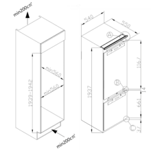 Bolero CoolMarket Combi BI-D FLW 267 E Frigorífico combi integrable con puerta fija de 267 litros de capacidad, 193,7 y 54 cm de ancho, clase E, Total No Frost, Compresor Inverter  y Full LED Wall; y con tecnologías Fast Cooling, Fast Freezing y modos Vacaciones y Smart.