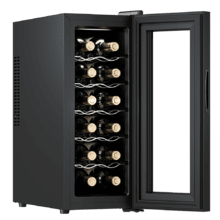 Bolero GrandSommelier 1250 CoolCrystal Vinoteca Bodega con capacidad de 12 botellas y enfriamiento termoeléctrico. Temperatura regulable y luz LED interior