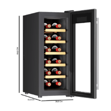 Bolero GrandSommelier 1270 CoolWood Bodega con capacidad de 12 botellas y enfriamiento termoeléctrico. Temperatura regulable y luz LED interior
