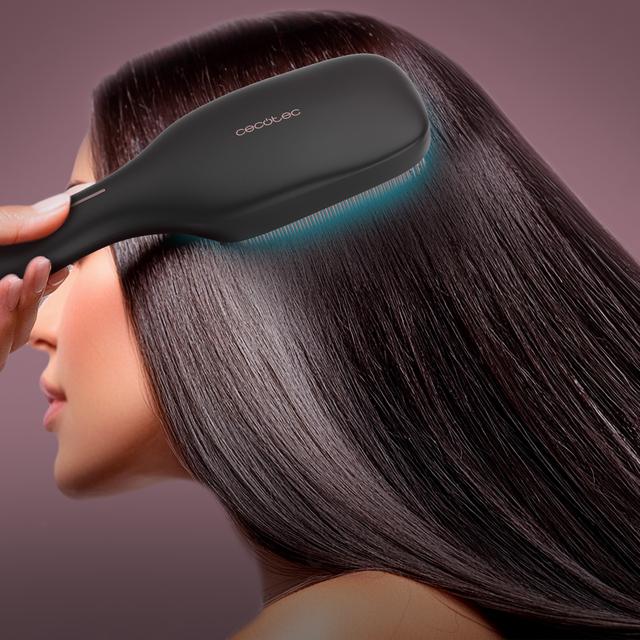 HairCare Revitalize Escova reparadora capilar com 5 tecnologias: vibração, íons negativos, microcorrentes EMS, laser de baixa potência (LLLT) e luz LED vermelha e azul. Substitua sua escova convencional e ajude a regenerar as cutículas capilares.