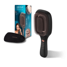 HairCare Revitalize Escova reparadora capilar com 5 tecnologias: vibração, íons negativos, microcorrentes EMS, laser de baixa potência (LLLT) e luz LED vermelha e azul. Substitua sua escova convencional e ajude a regenerar as cutículas capilares.