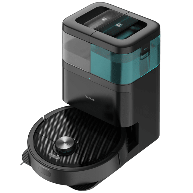 Conga 15090 SpinArm Home&Wash Robot aspirador con Tecnología láser de navegación. Base de autovaciado con tanques de polvo y agua, limpieza y secado de mopas. Cepillo de silicona. Mopas giratorias y elevables. Cepillo lateral. Motor de succión 8000 Pa. App y asistentes virtuales.