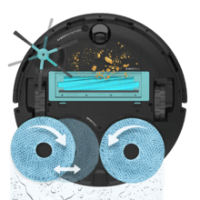 Conga 16090 AI SpinArm Home&Wash Robot aspirador con Tecnología láser de navegación y detección de objetos. Base de autovaciado con tanques de polvo y agua, limpieza y secado de mopas. Cepillo de silicona. Mopas giratorias y elevables. Cepillo lateral. Motor de succión 8000 Pa. App y asistentes virtuales.