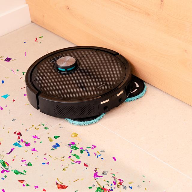 Conga 16090 AI SpinArm Home&Wash Robot aspirador con Tecnología láser de navegación y detección de objetos. Base de autovaciado con tanques de polvo y agua, limpieza y secado de mopas. Cepillo de silicona. Mopas giratorias y elevables. Cepillo lateral. Motor de succión 8000 Pa. App y asistentes virtuales.