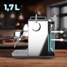 Baristeo Intima Extracción perfecta y crema densa: máquina con bomba italiana de 15 bares, control PID, vaporizador orientable, y sistema Thermoblock para cafés equilibrados y irresistibles en cada taza.