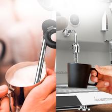 Baristeo Gastro Cafetera profesional con sistema E-61, pre-infusión ajustable en dos fases, bomba de 9 bares y control PID para extraer todo el sabor, aroma y crema en cada taza.