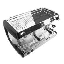 Baristeo Mattina 2x Máquina de café comercial de doble grupo: pre-infusión ajustable, bomba rotatoria de 9 bares, caldera triple y control PID para hasta 4 cafés perfectos con precisión profesional.