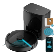 Conga 9590 Spin Revolution Ultra Power Home Robot aspirateur Système de nettoyage innovant avec deux tissus qui tournent à toute vitesse, s'humidifient en permanence et exercent une pression sur le sol pour éliminer les taches les plus tenaces.