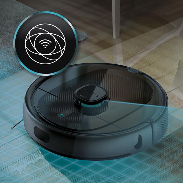 Conga 9590 Spin Revolution Ultra Power Home Robot aspirateur Système de nettoyage innovant avec deux tissus qui tournent à toute vitesse, s'humidifient en permanence et exercent une pression sur le sol pour éliminer les taches les plus tenaces.