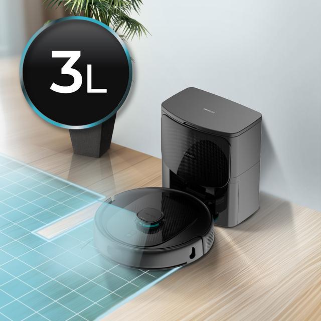 Conga 9590 Spin Revolution Ultra Power Home Robot aspirateur Système de nettoyage innovant avec deux tissus qui tournent à toute vitesse, s'humidifient en permanence et exercent une pression sur le sol pour éliminer les taches les plus tenaces.