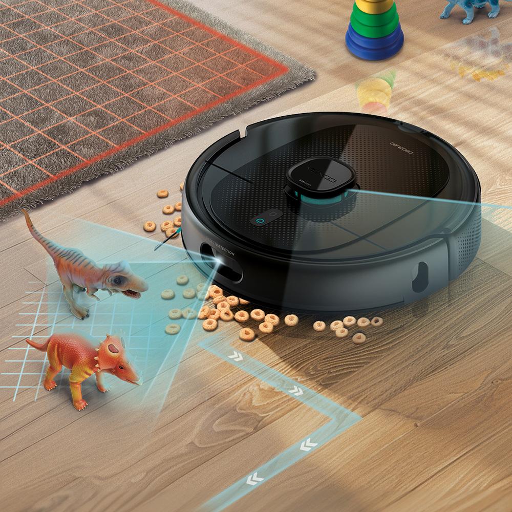Cecotec Conga 9990 AI Spin evitando objetos con inteligencia artificial durante la limpieza