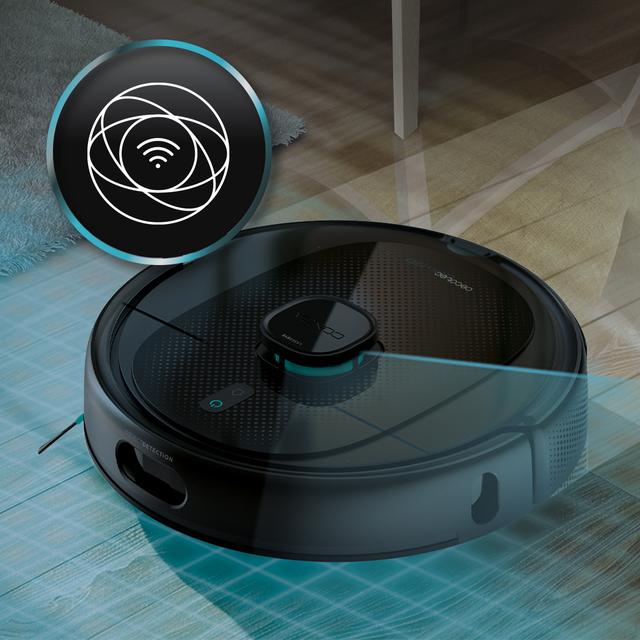 Conga 9990 AI Spin Revolution Ultra Power Home Robot aspirateur avec navigation laser et base de vidange automatique. Intelligence artificielle qui évite les objets. 4 en 1: il balaie, aspire, passe la serpillière et nettoie le sol. 10.000 Pa d’aspiration. Autonomie maximale de 240 minutes. Nettoyage professionnel avec les tissus rotatifs. Brosse en silicone, idéale pour les poils d'animaux. 1 brosse latérale. 4 niveaux d'aspiration et de nettoyage du sol.