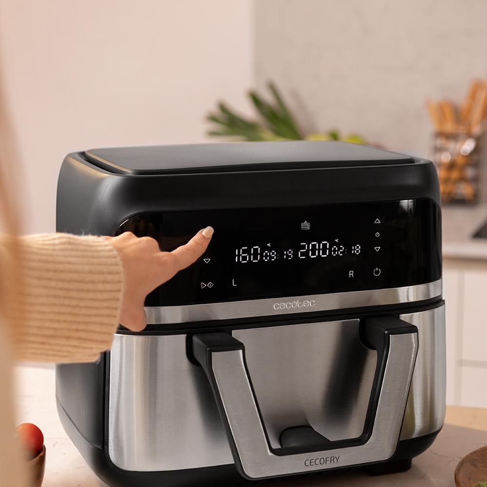 Sommertal Friggitrice ad aria calda HF DUAL 900 con doppia camera | 9 litri XXL Airfryer & disidratatore | 2850 W | display touch digitale | sistema di ricircolo 3D | preriscaldamento | funzione di