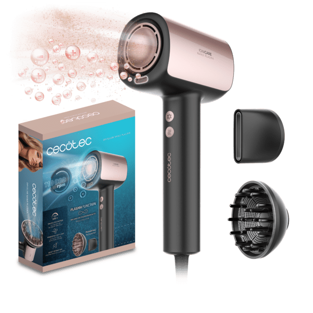 DryGlam Nano Plasma Secador de Pelo Brushless de Última Generación, Potencia de 110,000 RPM y 1600W, Función de Plasma, Gran Flujo de Aire, Silencioso y Duradero.