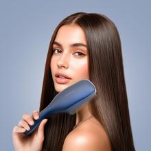 HairCare Revitalize Blue Escova reparadora de cabelos com 5 tecnologias: vibração, íons negativos, microcorrentes EMS, laser de baixa potência (LLLT) e luz LED vermelha e azul. Substitua sua escova convencional e ajude a regenerar as cutículas capilares.