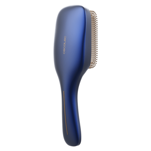 HairCare Revitalize Blue Cepillo reparador de cabello con 5 tecnologías: vibración, iones negativos, microcorrientes EMS, láser de baja potencia (LLLT) y luz LED roja y azul. Sustituye tu cepillo convencional y ayuda a regenerar las cutículas del cabello.