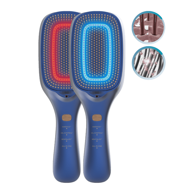 Cepillo Cecotec HairCare Revitalize Blue con luz LED roja y azul