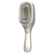 HairCare Revitalize Champagne Escova reparadora de cabelos com 5 tecnologias: vibração, íons negativos, microcorrentes EMS, laser de baixa potência (LLLT) e luz LED vermelha e azul. Substitua sua escova convencional e ajude a regenerar as cutículas capilares.