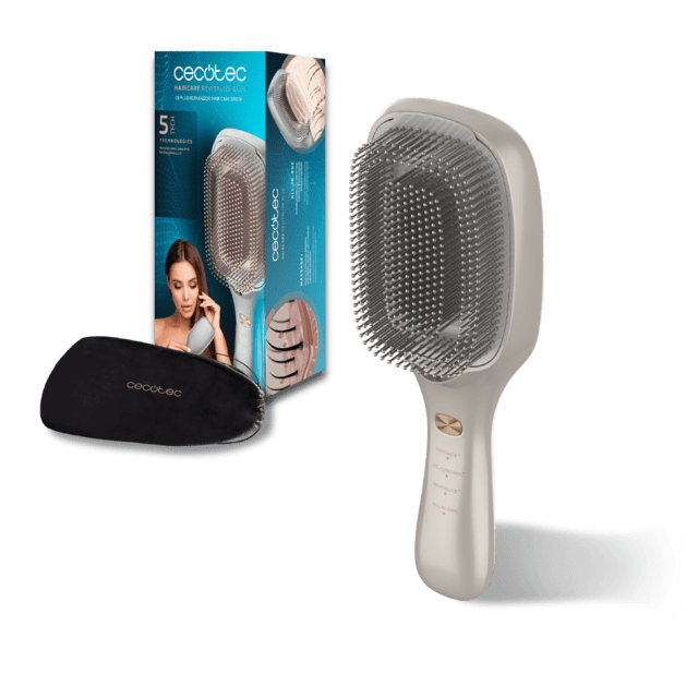 Cepillo Cecotec HairCare Revitalize Champagne con caja y bolsa de almacenamiento