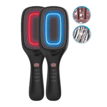 HairCare Revitalize Champagne Spazzola per capelli con 5 tecnologie: vibrazione, ioni negativi, microcorrenti EMS, laser a bassa potenza (LLLT) e luce LED rossa e blu.  Sostituisce la spazzola tradizionale e aiuta a rigenerare le cuticole dei capelli.