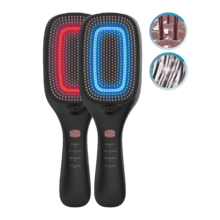 HairCare Revitalize Champagne Brosse réparatrice capillaire avec 5 technologies : vibration, ions négatifs, microcourants EMS, laser basse puissance (LLLT) et lumière LED rouge et bleue. Remplacez votre brosse conventionnelle et aidez à régénérer les cuticules des cheveux.