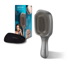 HairCare Revitalize Aluminum Spazzola per capelli con 5 tecnologie: vibrazione, ioni negativi, microcorrenti EMS, laser a bassa potenza (LLLT) e luce LED rossa e blu.  Sostituisce la spazzola tradizionale e aiuta a rigenerare le cuticole dei capelli.