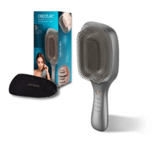 HairCare Revitalize Alumínio Escova reparadora de cabelos com 5 tecnologias: vibração, íons negativos, microcorrentes EMS, laser de baixa potência (LLLT) e luz LED vermelha e azul. Substitua sua escova convencional e ajude a regenerar as cutículas capilares.