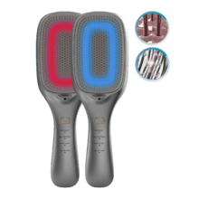 HairCare Revitalize Aluminum Spazzola per capelli con 5 tecnologie: vibrazione, ioni negativi, microcorrenti EMS, laser a bassa potenza (LLLT) e luce LED rossa e blu.  Sostituisce la spazzola tradizionale e aiuta a rigenerare le cuticole dei capelli.