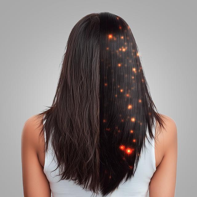 HairCare Revitalize Haarreparaturbürste aus Aluminium mit 5 Technologien: Vibration, negative Ionen, EMS-Mikroströme, Low-Power-Laser (LLLT) sowie rotes und blaues LED-Licht. Ersetzen Sie Ihre herkömmliche Bürste und helfen Sie dabei, die Haarkutikula zu regenerieren.