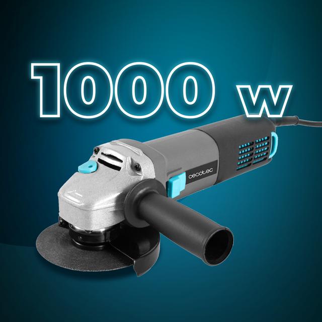 RadialPower 1000 Filtra Amoladora angular con 1000W de potencia. Filtros para proteger el motor del polvo. Compatible con discos de 125mm. Velocidad hasta 16.000rpm. Incluye 8 discos y maletín.