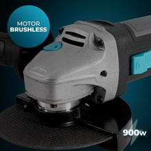 RadialPower 2120 Freemove Amoladora angular batería 21V. Motor sin escobillas, Brushless. Compatible con discos de 125mm. Velocidad hasta 12.000rpm. Incluye 8 discos y maletín.