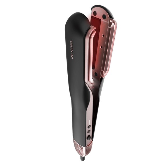 Alisador de cabelo RitualCare Air Lisse 2 em 1 Black Air com 2 cabeças: escova e concentrador. Possui 106.000 rpm com motor digital de alta tecnologia. Seque e alise os cabelos com este ferro, economizando tempo.