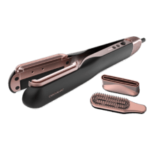 RitualCare Air Lisse 2in1 Black Secador Plancha de pelo con aire con 2 cabezales: cepillo y concentrador. Tiene 106000 rpm con un motor digital de alta tecnología. Seca y alisa tu cabello con esta plancha ahorrando tiempo.