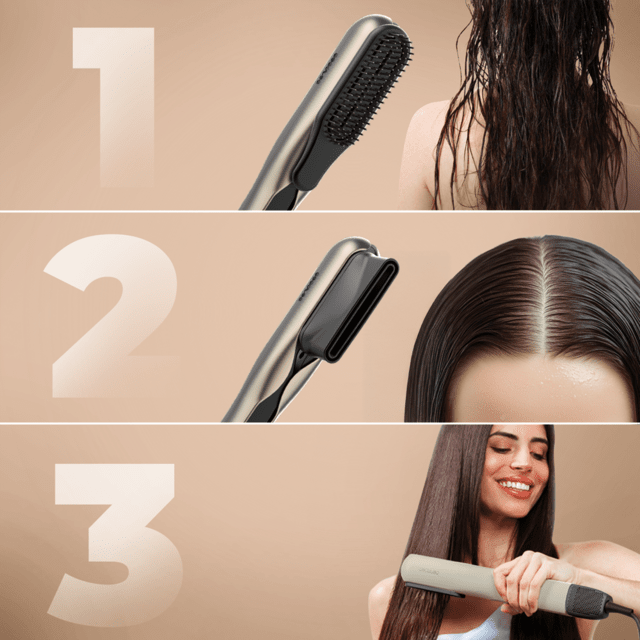 RitualCare Air Lisse 2in1 Black Secador Plancha de pelo con aire con 2 cabezales: cepillo y concentrador. Tiene 106000 rpm con un motor digital de alta tecnología. Seca y alisa tu cabello con esta plancha ahorrando tiempo.