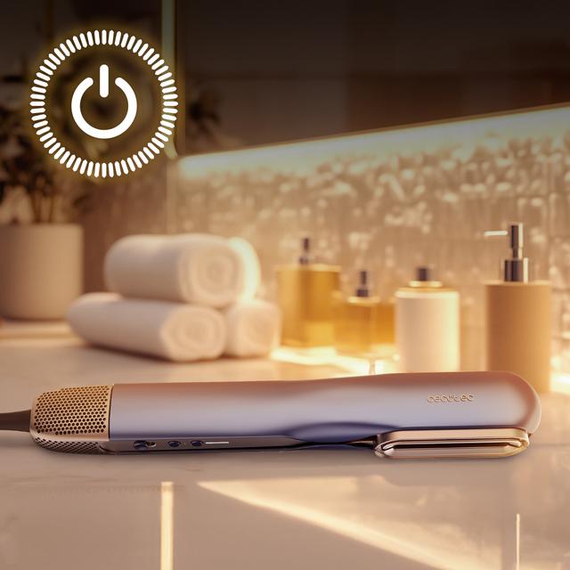 RitualCare Air Lisse 2in1 Blue Secador Plancha de pelo con aire con 2 cabezales: cepillo y concentrador. Tiene 106000 rpm con un motor digital de alta tecnología. Seca y alisa tu cabello con esta plancha ahorrando tiempo.