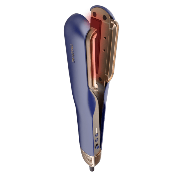 Piastra per capelli RitualCare Air Lisse 2in1 Blue Air con 2 testine: spazzola e concentratore. Ha 106000 giri al minuto con un motore digitale ad alta tecnologia. Asciuga e liscia i capelli con questo ferro, risparmiando tempo.