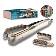 Piastra per capelli RitualCare Air Lisse 2in1 Champagne Air con 2 testine: spazzola e concentratore. Ha 106000 giri al minuto con un motore digitale ad alta tecnologia. Asciuga e liscia i capelli con questo ferro, risparmiando tempo.