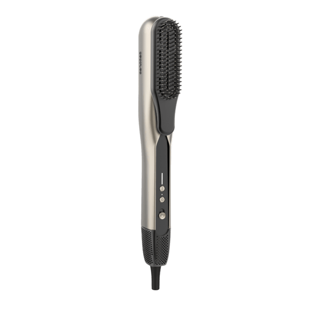 Piastra per capelli RitualCare Air Lisse 2in1 Aluminium Air con 2 testine: spazzola e concentratore. Ha 106000 giri al minuto con un motore digitale ad alta tecnologia. Asciuga e liscia i capelli con questo ferro, risparmiando tempo.